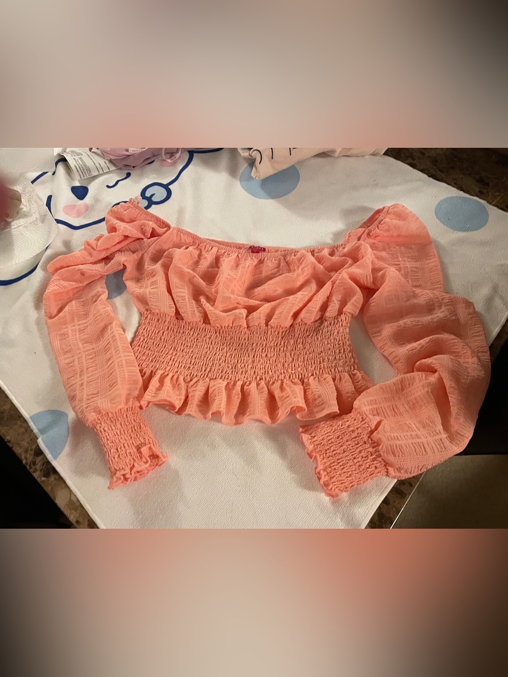 Guess long sleeve crop top